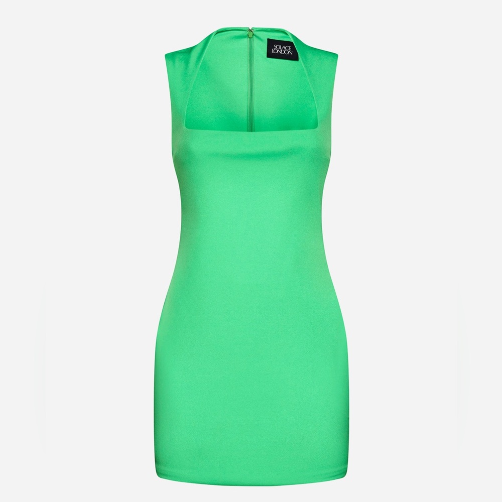 Cora Mini Dress in Bright Green by SOLACE London